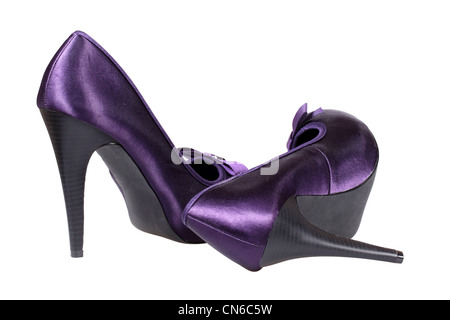 Violette Ferse Damenschuhe Stockfoto