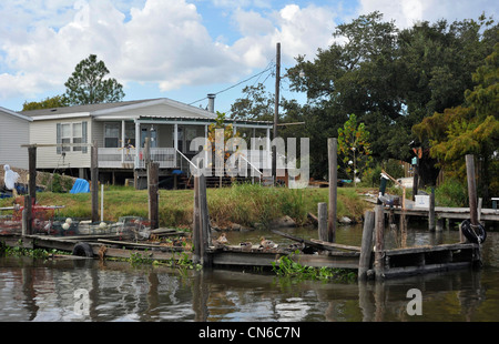 Steht ein Haus in den Sümpfen des Mississippi, New Orleans, Louisiana, USA Stockfoto