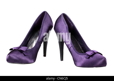 Violette Ferse Damenschuhe Stockfoto