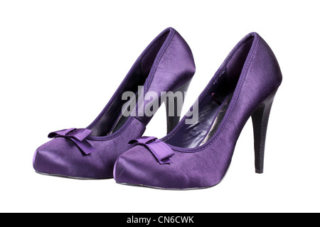 Violette Ferse Damenschuhe Stockfoto