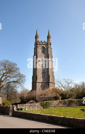 St Pancras Kirche in Widecombe-in-the-Moor, Dartmoor, England. Stockfoto