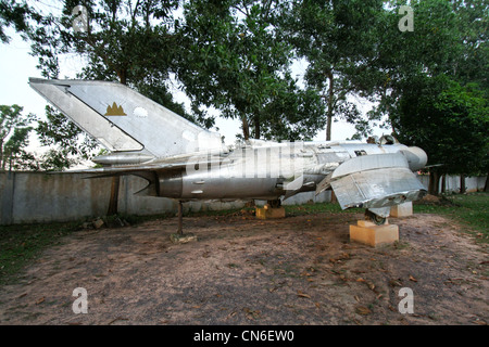 Kambodschanischen mig15 fighter Jet in das Kriegsmuseum in Siem Reap, Kambodscha Stockfoto