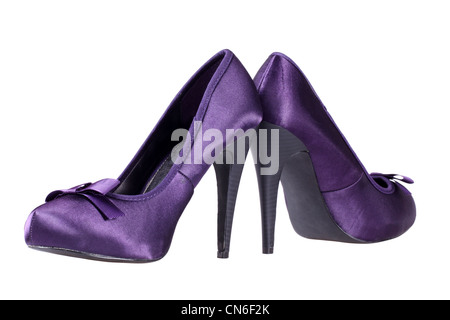 Violette Ferse Damenschuhe Stockfoto