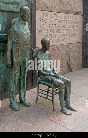 Das ländliche paar am Franklin Delano Roosevelt Memorial Washington DC Stockfoto