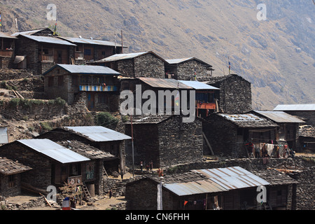 Nepali Himalaya Dorf Stockfoto