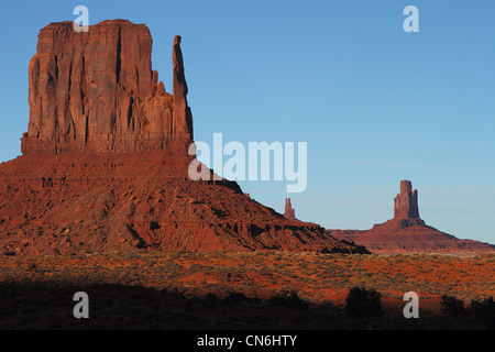 Schöne rote Navajo Sandstein Buttes des Monument Valley Stockfoto