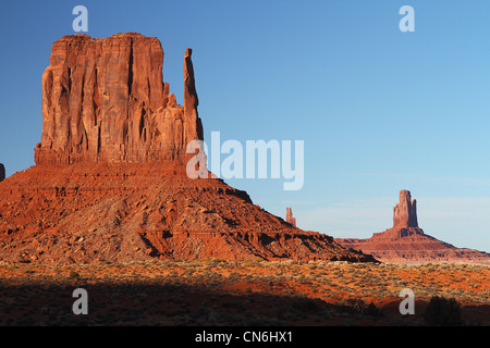 Schöne rote Navajo Sandstein Buttes des Monument Valley Stockfoto