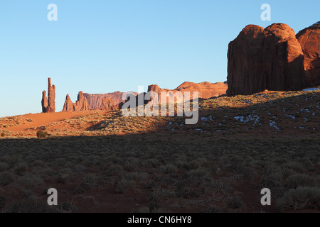 Schöne rote Navajo Sandstein Buttes des Monument Valley Stockfoto