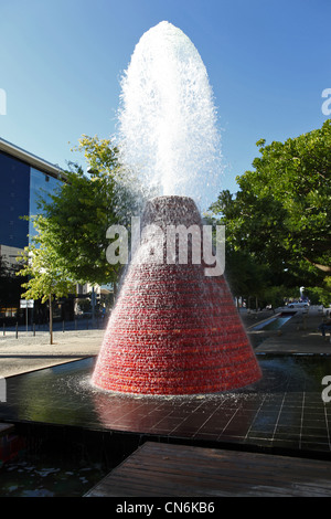 Explodierenden Vulkan Brunnen in Lissabons Parque Das Nacoes, Portugal Stockfoto