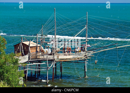 Europa Italien Abruzzen Provinz Chieti Fossacesia Marina Trabucco Stockfoto