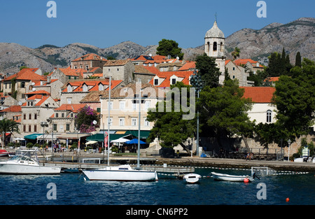 Strand von der Stadt Cavtat in der Nähe von Dubrovnik Dalmatien Kroatien Stockfoto