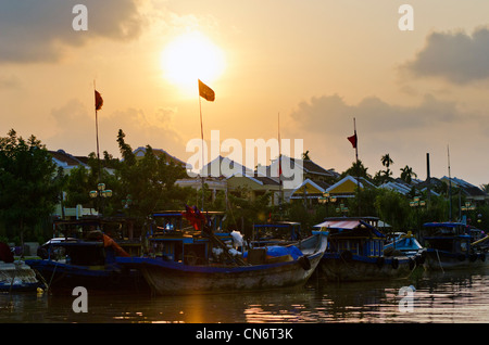 Hoi an ein Stadtzentrum wie Sonnenuntergang, Vietnam Stockfoto