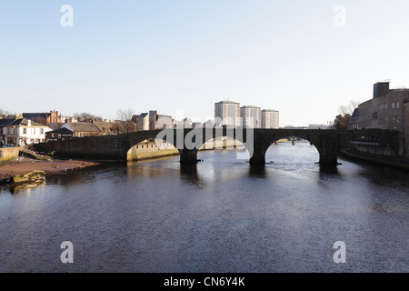 Alte Brücke über den Fluss Ayr, Ayr, South Ayrshire, Schottland, Großbritannien Stockfoto