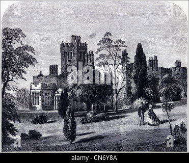 Die hl. Klara Schloss kronenmutter Mansion im Appley, Isle of Wight, wo Prinzessin Alice und Prinz Louis ihre Flitterwochen verbracht. Original viktorianischen Gravur vom 12. Juli 1862 Stockfoto