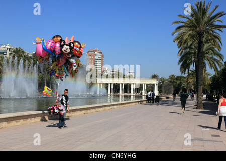 Der Valencia-Konzerthalle und Brunnen in Turia-Gärten-Valencia-Spanien Stockfoto