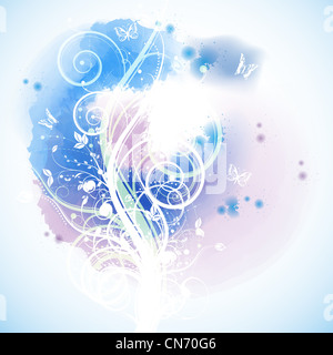 Aquarell Hintergrund mit Blumen Stockfoto