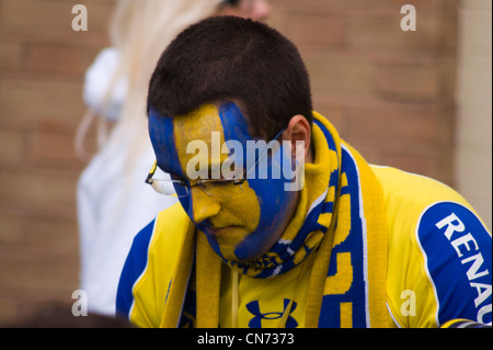 Rugby-Fans in Vicarage road Stockfoto