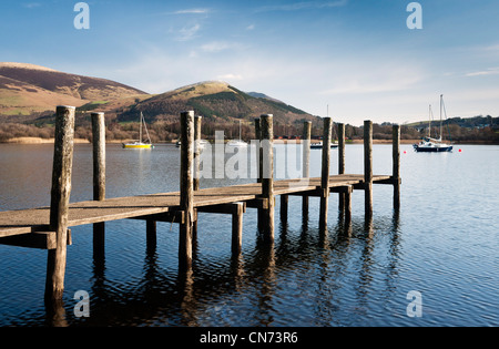 Derwentwater Bootssteg, den Lake District, Cumbria, England, Großbritannien Stockfoto