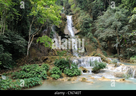 Kuang Si Wasserfall Luang Prabang laos Stockfoto