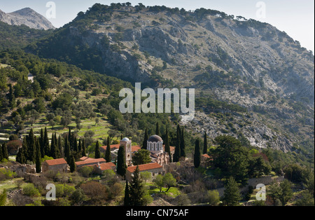 Nea Moni, alten 11. Jahrhundert byzantinische Kloster in den Bergen von Chios, Griechenland. Stockfoto