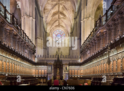 Der Chor (Chor) in der Kathedrale, Sevilla, Andalusien, Spanien Stockfoto