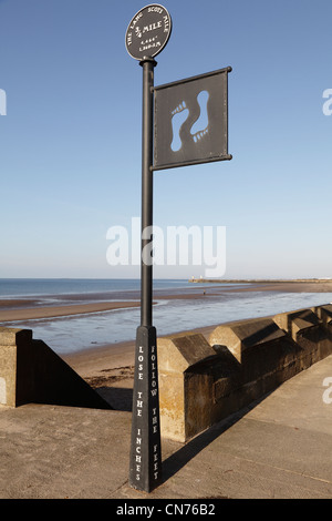 Lang Scots Mile Walk, 3/4 Meilen Markierung, Ayr Promenade, Ayrshire, Schottland, VEREINIGTES KÖNIGREICH Stockfoto