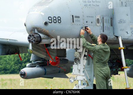 Us Air Force A-10 Thunderbolt Crew Stockfoto