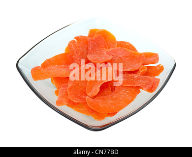 Getrocknete Mango Scheiben in durchscheinenden Schale Stockfoto