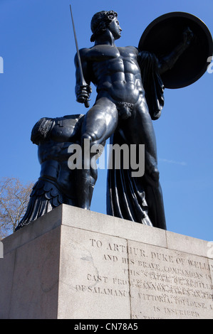 Statue von Achilles im Hyde Park, London, zu Ehren des Herzogs von Wellngton Stockfoto