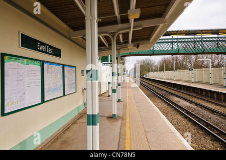 Ewell Ostbahnhof im Osten Ewell, Surrey. Zugservice wird jetzt von südlichen bereitgestellt. Stockfoto