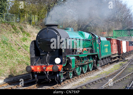 Dampf-Züge am Ropley auf der Mid-Hants Railway, 25. März 2012. Stockfoto