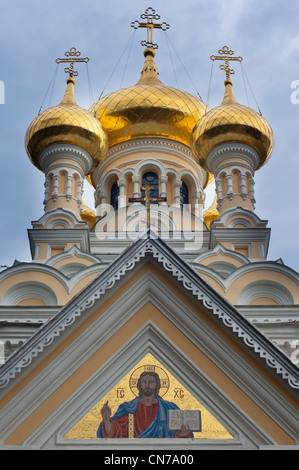 Alexander Nevski Kirche, Jalta, Krim, Ukraine. Stockfoto