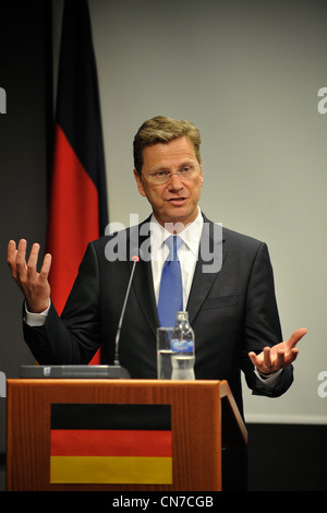 Föderale Parteivorsitzender der FDP und der deutschen Bundesrepublik Außenminister Guido Westerwelle