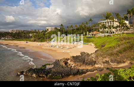 Dramatisches Licht im Wailea Beach, Maui Stockfoto