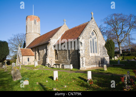 Pfarrkirche St. Andreas Hasketon, Suffolk, England Stockfoto