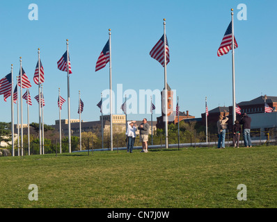 Amerikanischen Fahnen in Washington, D.C. Stockfoto