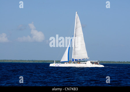 Dominikanische Republik, Halbinsel Samana, Nationalpark Del Este, Isla Saona, Katamaran-Kreuzfahrt in der Karibik Stockfoto