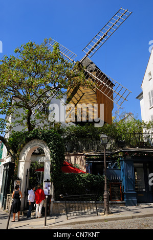 Frankreich, Paris, Butte Montmartre, Moulin De La Galette Stockfoto