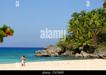 Dominikanische Republik, Rio San Juan Provinz, Playa Grande Strand große wilde und erhaltenen Stockfoto