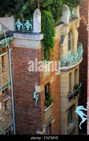 Frankreich, Paris, Castel Beranger, 14 Rue La Fontaine Gebäude im Art Nouveau Stil von Hector Guimard Stockfoto