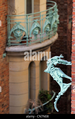 Frankreich, Paris, Castel Beranger, 14 Rue La Fontaine Gebäude im Art Nouveau Stil von Hector Guimard Stockfoto