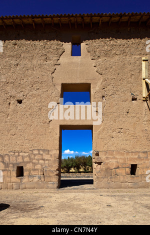 Peru, Cuzco Provinz, Raqchi, Wiracocha Tempel, wichtigen religiösen und administrativen Seite, es ist das einzige Gebäude der Inka, Stockfoto