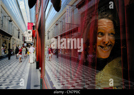 Frankreich, Paris, Passage Jouffroy mit Grevin Museum Schaufenster Stockfoto