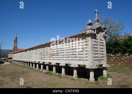 Horreo der Stadt Carnota in Galicien Stockfoto