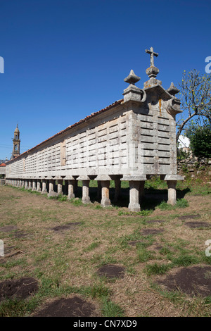 Horreo der Stadt Carnota in Galicien Stockfoto