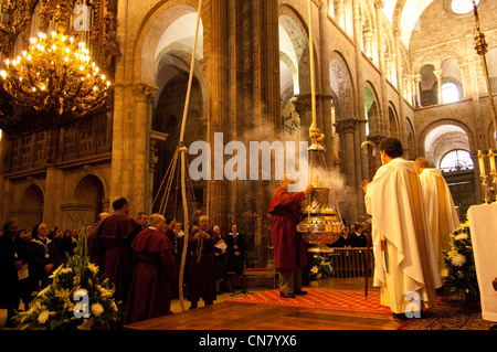 Spanien, Galizien, Santiago De Compostela, Weltkulturerbe der UNESCO, Zeremonie von den riesigen Weihrauch-Brenner, oder Stockfoto