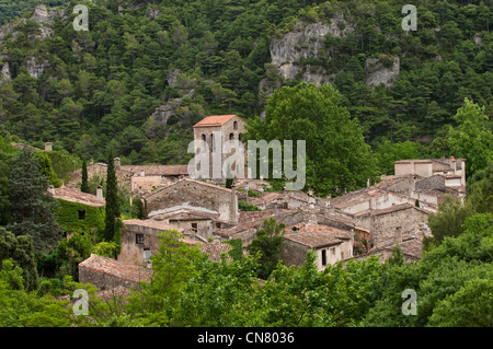 Frankreich, Herault, Saint-Guilhem-le-Desert, gekennzeichnet Les Plus Beaux Dörfer de France (The Most schöne Dörfer von Frankreich), eine Stockfoto