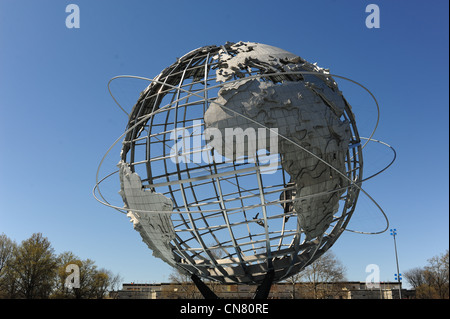 USA New York City Queens Erde Welt Unisphere Kugel in Flushing Meadows Corona Park Stockfoto