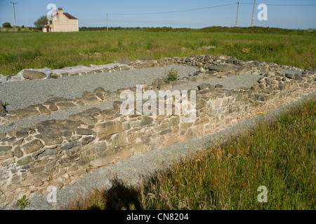 Llys Rhosyr den königlichen Hof von der walisischen Fürsten archäologische Stätte in der Nähe von Newborough auf Anglesey Stockfoto