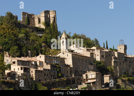 Frankreich, Drome, Drôme Provencale, Montbrun-Les-Bains, Les Plus Beaux Dörfer de France (The Most Beeautiful Dörfer gekennzeichnet Stockfoto